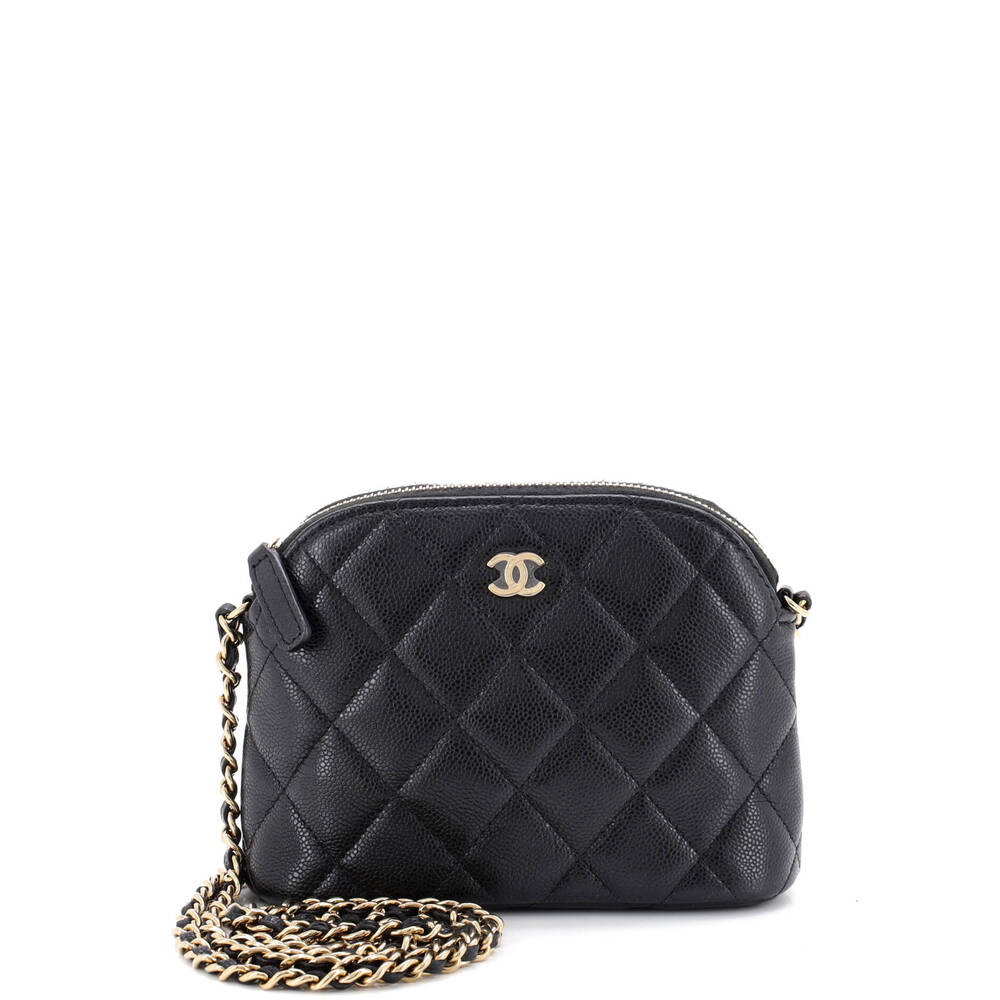 Chanel Cc Dome Zip Clutch With Chain #258819C44B
